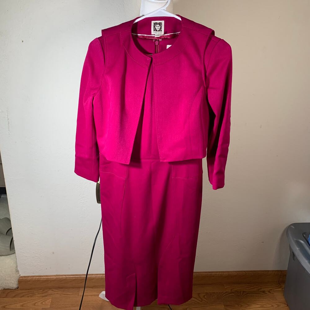 Anne Klein Women's Pink Dress + Vest Size 2